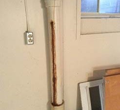 Sheboygan and Manitowoc WI Residential Home Inspection - Rusted cast drain pipe