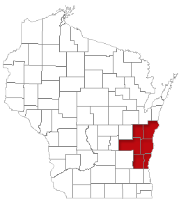 HomeReview Inspection Service Wisconsin Service Area Map - Calumet, Fond du Lac, Manitowoc, Ozaukee, Sheboygan, Washington WI